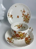Filiżanka Limoges porcelan piekna trio 1890-1900 rok witrynowy stan!