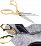 Nożyczki nożyce krawieckie biurowe do tkanin papieru ostre ZŁOTE 26 cm.