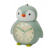 Dziecięcy zegar z budzikiem 18 cm niebiesko-biały PINGWINEK