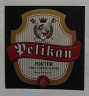 ETYKIETA PIWO CIEMNE MOCNE PORTER PELIKAN BROWAR NIECHANOWO