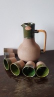 Zestaw dzbanek 6 x kubeczki Tallhöjdens ceramika vintage design