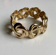 Vintage bransoletka 90s złota metalowa węzły elastyczna