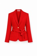 Czerwony żakiet marynarka vintage Wibor M/L wełna 45% wiskoza złote guziki