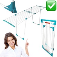 SUSZARKA NA PRANIE STOJĄCA ROZSUWANA ZEWNĘTRZNA OGRODOWA BALKONOWA BIAŁA