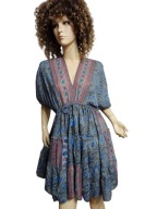 SUKIENKA Z JEDWABIEM falbany chwosty 36 /38