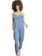 WŁOSKI kombinezon lniany z kieszeniami 38/ 40