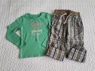 Cool Club bluzka spodnie w kratkę podwójne roz 116