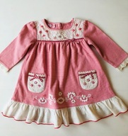 Monsoon sukienka z kieszonkami haftem 12-18 m-cy