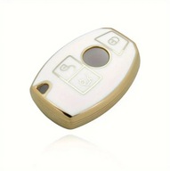 Biało-złote etui na kluczyk Mercedes – solidna ochrona 3 przyciski