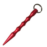 Kubotan w formie breloka do samoobrony czerwony aluminiowy