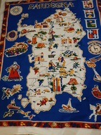 VINTAGE OBRUS SERWETA SERWETKA PŁÓTNO WŁOCHY FOLK ETNO ANTICO ARTIGIANATO