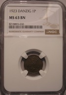 WMG - 1 fenig 1923 MS 63 BN NGC