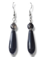 AW36 Kolczyki kamienie AGAT WĘŻOWY