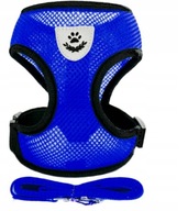 Szelki spacerowe bezuciskowe dla psa kota ze smyczą M ODDYCHAJĄCE NIEB.