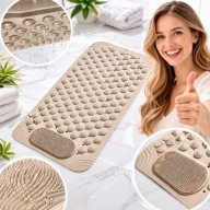 MATA ŁAZIENKOWA ANTYPOŚLIZGOWA POD PRYSZNIC WANNE MASUJĄCA BEŻOWA