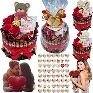 XXL KOSZ TORT ZE SŁODYCZY NA WALENTYNKI DLA CHŁOPAKA I DZIEWCZYNY + GRATIS