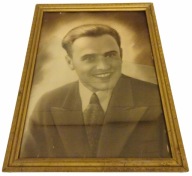 Stary obraz ze zdjęcia, monidło, obraz vintage 1947 rok, obraz 29x39 cm