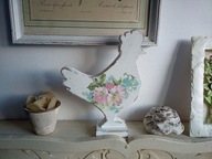 DREWNIANA KURA KURKA DUŻA DEKORACJA DOMU