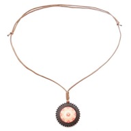 Naszyjnik amulet na sznurku mandala boho drewno