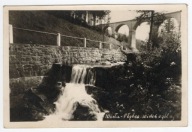 Wisła Głębce k. Ustroń. Wiadukt kolejowy. Widok ogólny. Ok. 1945 rok.