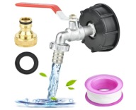 Zawór kulowy 1/2'' kran do beczki na wodę, deszczówkę do ściany