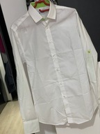 8 Koszula Alexandra biała slim regulowane rękawy zielone wstawki rozmiar S