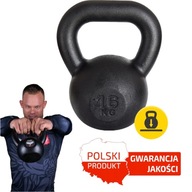 KETTLEBELL ŻELIWNY 16 KG ODWAŻNIK TRENINGOWY FITNESS TRENING SIŁOWNIA DOM