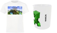 *Zestak* Koszulka Minecraft i Kubek z Postacją Creeper Rozmiar - 158