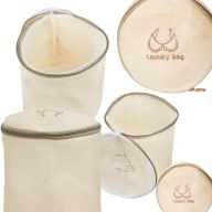 WOREK DO PRANIA BIELIZNY BIUSTONOSZY UBRAŃ SKARPET WORKI BEŻOWY POLIESTER