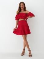 Czerwony komplet bluzka i spódnica Mohito 38 M