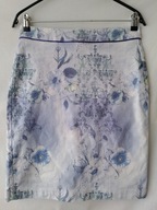 Spódnica "dżinsowa" w niebieskie kwiaty - 36