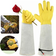 RĘKAWICE OGRODOWE DŁUGIE DO PRZYCINANIA RÓŻ ROZMIAR L SKÓRZANE ROBOCZE