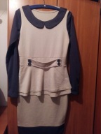 Beżowo szara sukienka roz 36