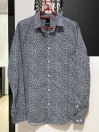 X Koszula F&F kieszeń ciemne bordo bawełna 100% subtelny melanż duża XL