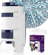 Mini mikroskop kieszonkowy laboratoryjny dla dzieci zoom 60-135 x LED