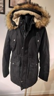 Kurtka damska L gruba masywna kapuza długa zgrabna 40 parka