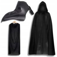 STRÓJ NA HALLOWEEN DOKTOR PLAGI DŻUMA PELERYNA MASKA ZESTAW 2W1 PLAGUE