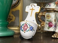 MAŁA SYGNOWANA CERAMICZNA KROPIELNICA HAND MADE - MAJOLIKA