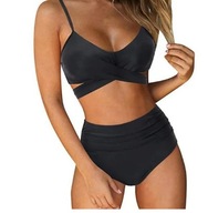 Śliczny biustonosz góra bikini czarny CUPSHE XXL push-up