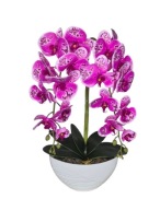 Sztuczny Storczyk gumowy w Doniczce Dwa Pędy Orchidea Jak Żywa