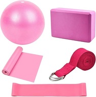 ZESTAW DO JOGI 5w1 – PIŁKA + BLOK + TAŚMY / STRETCHING / FITNESS / PILATES