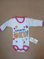 Body dziecięce niemowlęce długi rękaw z nadrukiem rozmiar 62