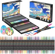 MARKERY AKRYLOWE NICETY 72 KOLORY – 36 SZTUK, KOŃCÓWKA PĘDZELKOWA