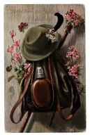 KWIATY ALPEJSKIE STRÓJ BAWARSKI FIOŁEK ALPEJSKI CYKLAMEN RÓŻA KAPELUSZ