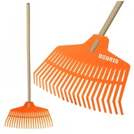 PLASTIKOWE GRABIE OGRODOWE DO LIŚCI TRAWY Z KIJEM 21 ZĘBÓW 39 x 168cm