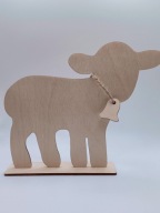 Baranek owieczka Wielkanoc na podstawce sklejka 15cm