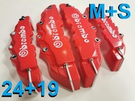 Nakładki 3D na zaciski hamulce BREMBO - CZERWONE - RED - 24+19 - M+S