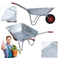 TACZKA OGRODOWA BUDOWLANA MOCNA OCYNKOWANA WÓZEK OGRODOWY BEGRIS 120L DUŻA