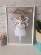 Anioł ręcznie robiony personalizowany prezent chrzest komunia pamiątka