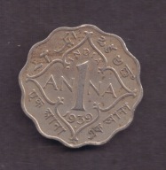 Indie Brytyjskie - 1 Anna 1939 rok